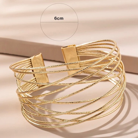 Gold Cuff Bangle - Picture 3 of 3